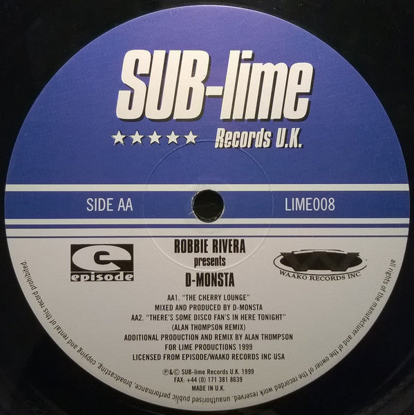 Robbie Rivera Presents D-Monsta : There's Some Disco Fan's In Here Tonight (12")