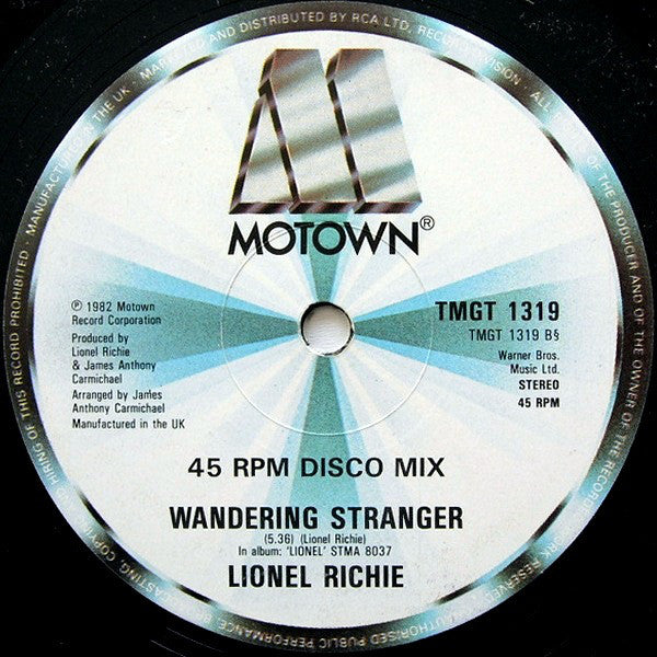 Lionel Richie : All Night Long (All Night) / Wandering Stranger (12", Single)