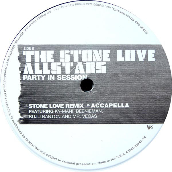 Stone Love Allstars Featuring Kymani Marley, Beenie Man, Buju Banton & Mr. Vegas : Party In Session (12", Maxi)