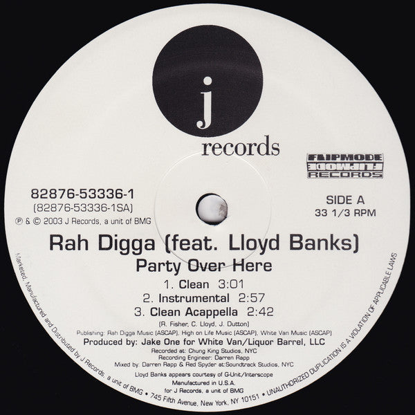 Rah Digga Feat. Lloyd Banks : Party Over Here (12")