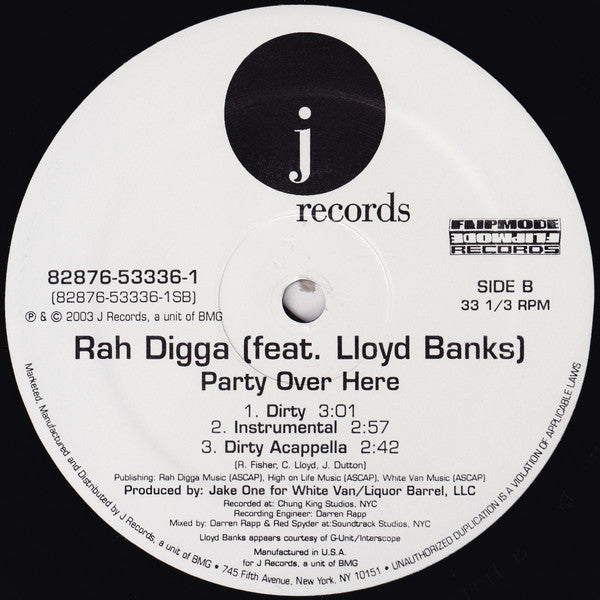 Rah Digga Feat. Lloyd Banks : Party Over Here (12")