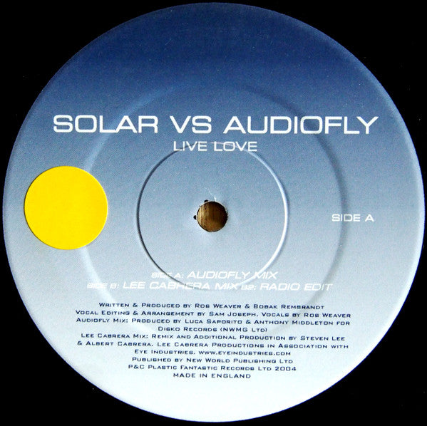 Solar (6) vs Audiofly : Live Love (12")