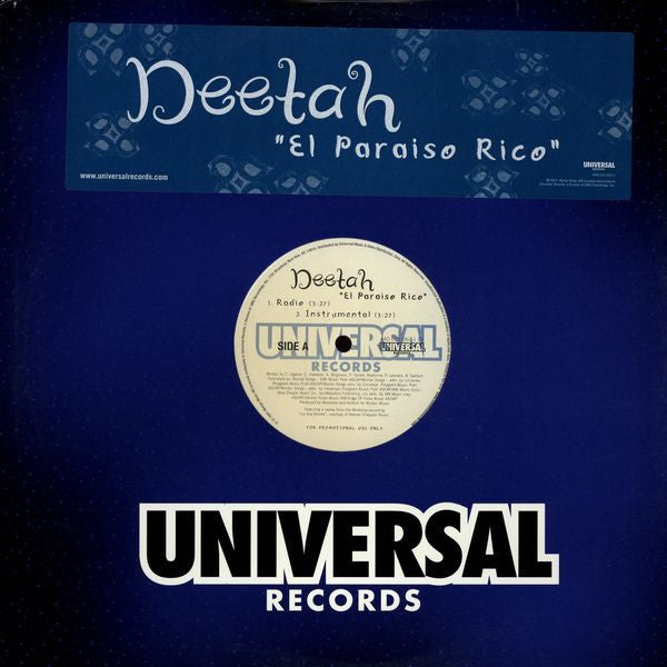 Deetah : El Paraiso Rico (12", Promo)