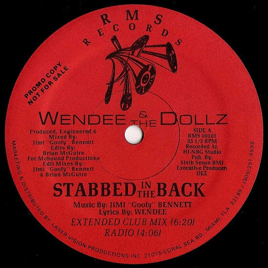 Wendee & The Dollz : Stabbed In The Back (12", Promo)