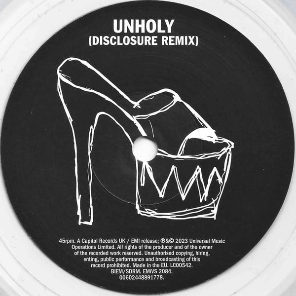 Sam Smith (12) & Kim Petras : Unholy (7", RSD, Single, Ltd, Cle)