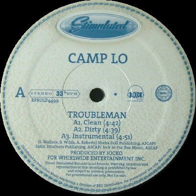 Camp Lo : Troubleman / Cookers (12", Promo)