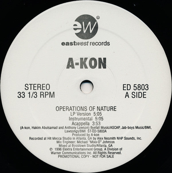 Akon : Operations Of Nature (12", Promo)