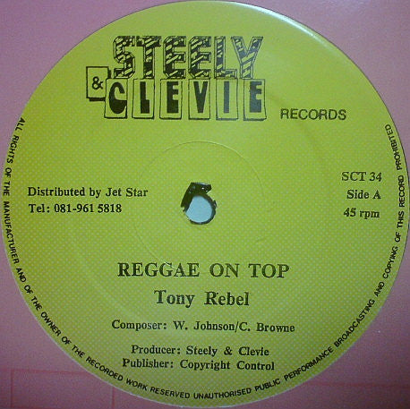 Tony Rebel : Reggae On Top (12")
