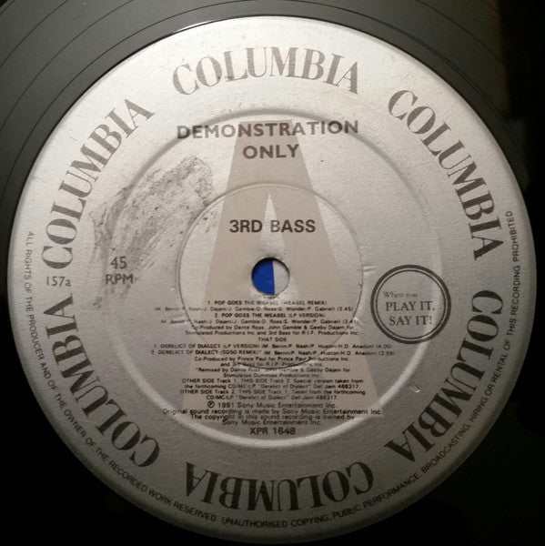 3rd Bass : Pop Goes The Weasel / Derelict Of Dialect (12", Promo)