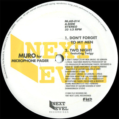 Muro For Microphone Pager : Don't Forget To My Men (12", RE)
