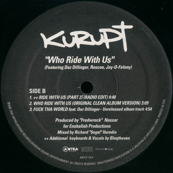 Kurupt : Who Ride With Us (12", Single)