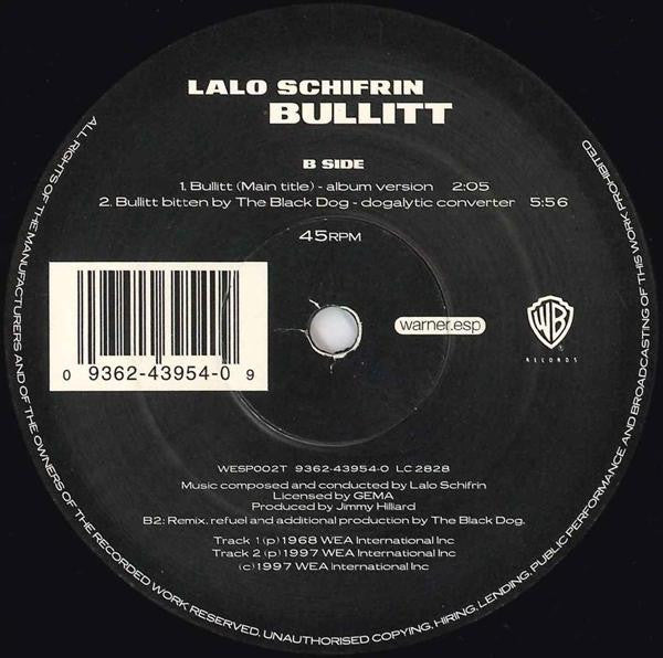 Lalo Schifrin : Bullitt: The Black Dog Remixes (12")