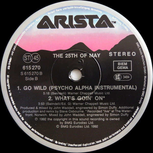 The 25th Of May : Go Wild (12", Maxi)