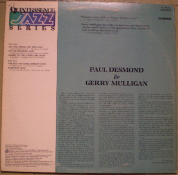 Paul Desmond & Gerry Mulligan : Paul Desmond & Gerry Mulligan (LP)