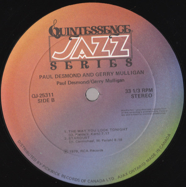 Paul Desmond & Gerry Mulligan : Paul Desmond & Gerry Mulligan (LP)