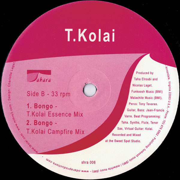 T.Kolai & A.S.E. : Bongo (Remixes) (12")