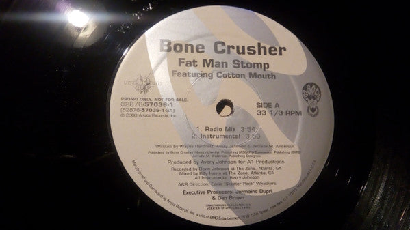 Bone Crusher (2) Featuring Cotton Mouth : Fat Man Stomp (12", Promo)