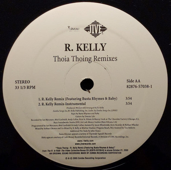R. Kelly : Thoia Thoing (Remixes) (12")