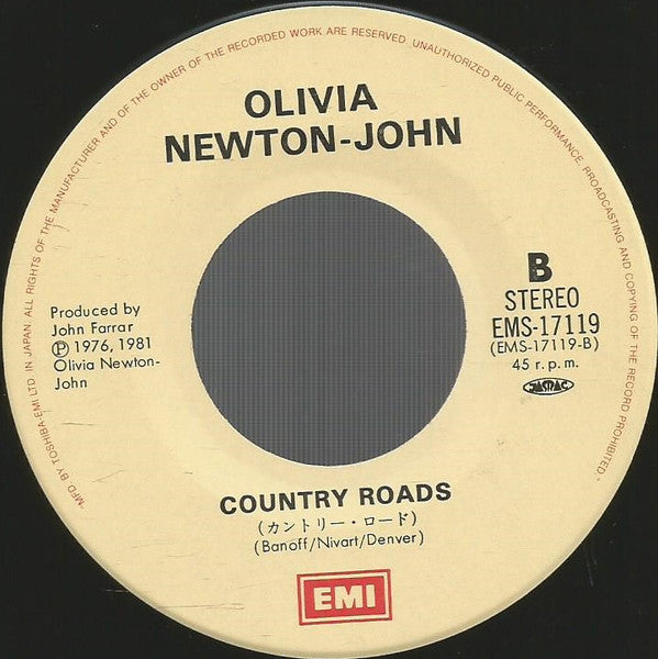 Olivia Newton-John : Jolene / Country Roads (7")