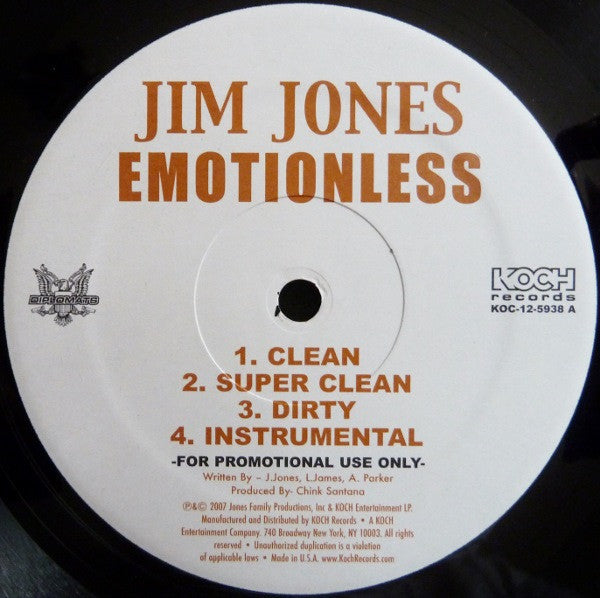 Jim Jones (2) : Emotionless / Weatherman (12", Promo)