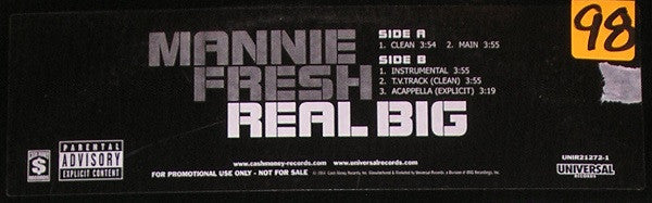 Mannie Fresh : Real Big (12", Promo)