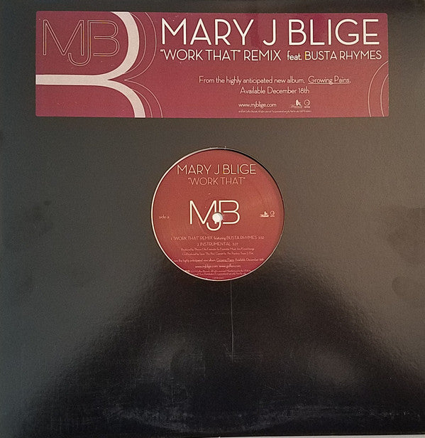Mary J. Blige Feat. Busta Rhymes : Work That (Remix) (12", Promo)