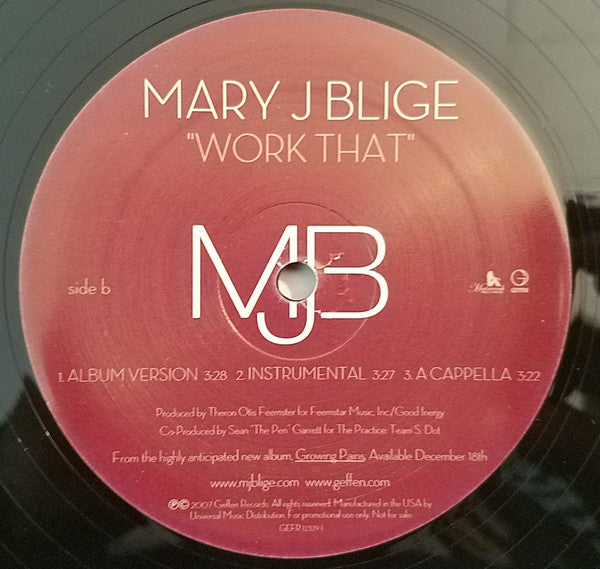 Mary J. Blige Feat. Busta Rhymes : Work That (Remix) (12", Promo)
