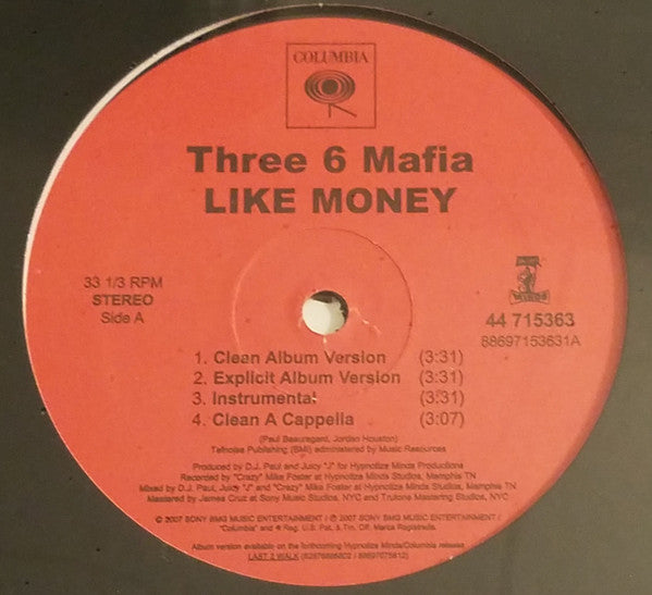 Three 6 Mafia : Like Money / Sugar Daddy (12")