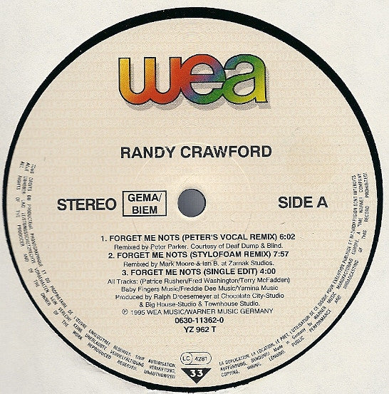 Randy Crawford : Forget Me Nots (12")