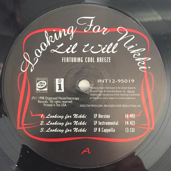 Lil' Will (3) Featuring Cool Breeze (2) : Looking For Nikki (12")