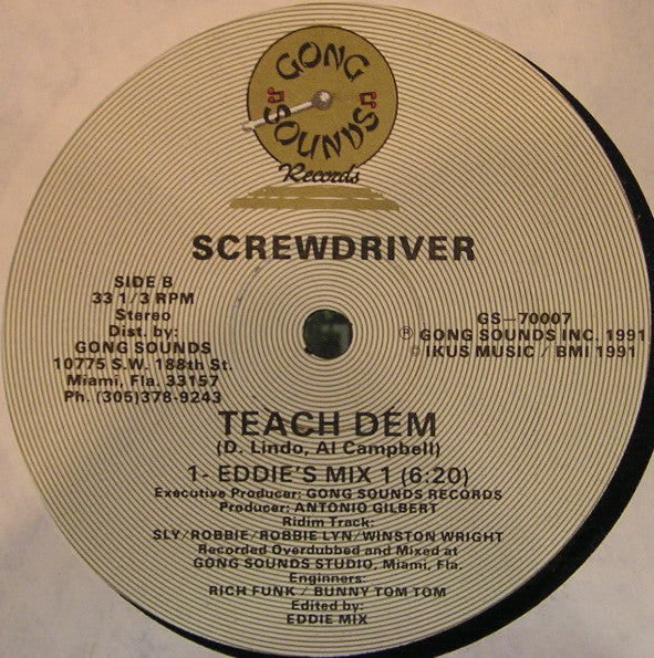 Screwdriver (2) : Teach Dem (12")