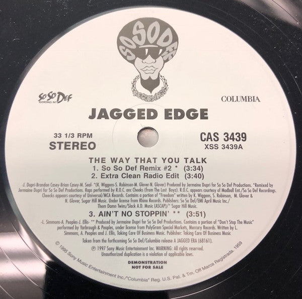 Jagged Edge (2) : The Way That You Talk (12", Promo)