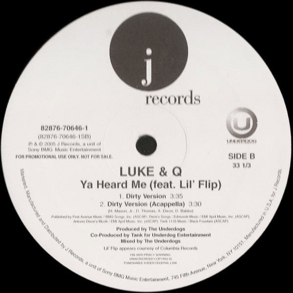 Luke & Q : Ya Heard Me (12")