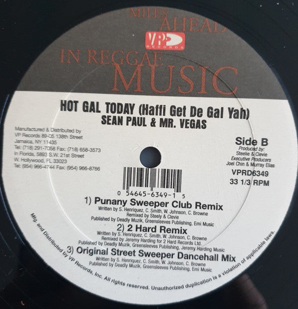 Sean Paul & Mr. Vegas : Hot Gal Today (12")
