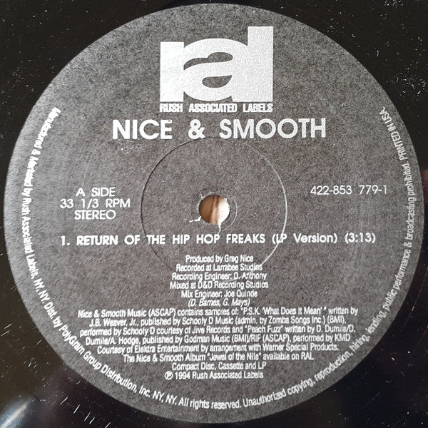 Nice & Smooth : Return Of The Hip Hop Freaks (12", Single)