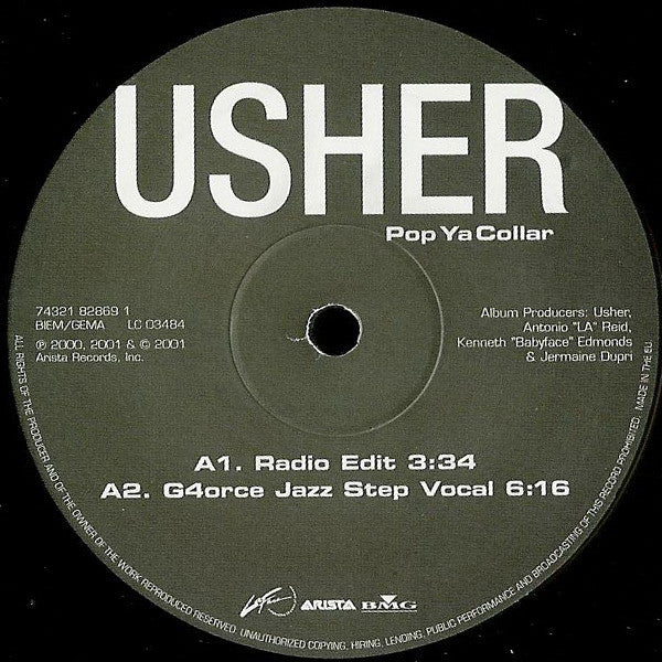 Usher : Pop Ya Collar (12", Single)