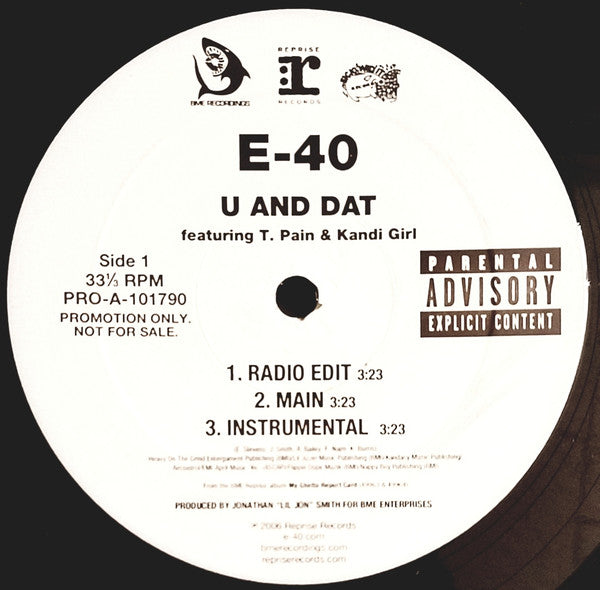 E-40 : U And Dat (12", Promo)