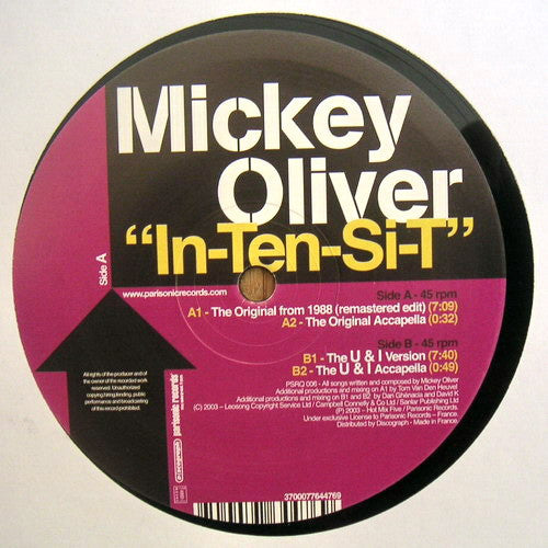 Mickey Oliver : In-Ten-Si-T (12")