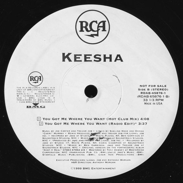 Keesha : You Got Me Where You Want (12")