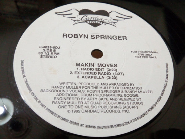 Robyn Springer : Makin' Moves (12", Promo)