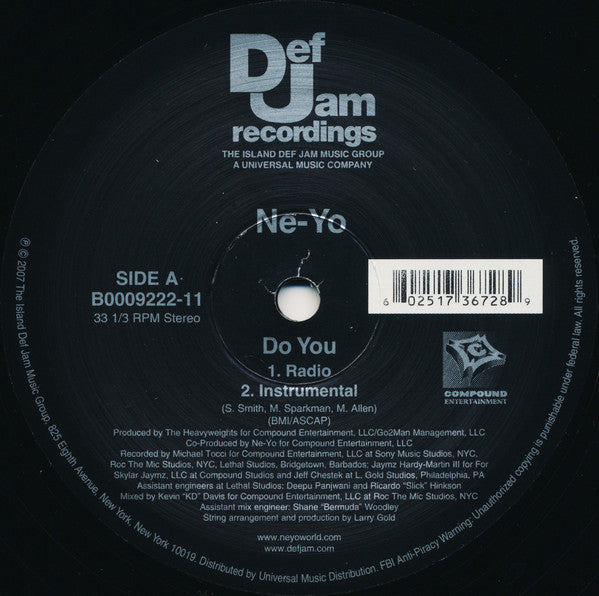 Ne-Yo : Do You / Ain't Thinking About You (12", Single)