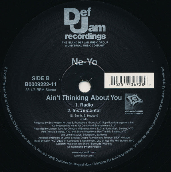 Ne-Yo : Do You / Ain't Thinking About You (12", Single)