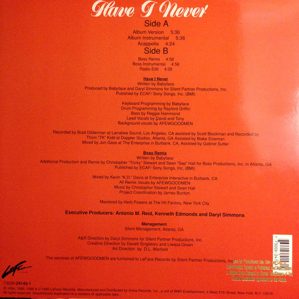 A Few Good Men : Have I Never (12")