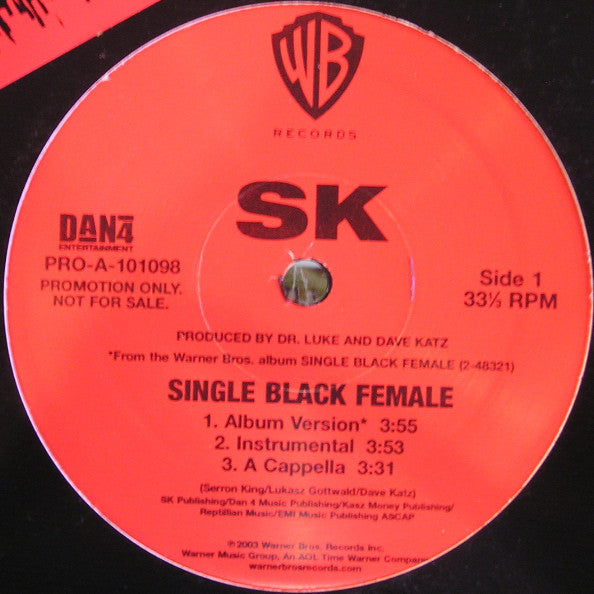 SK : Single Black Female (12", Promo)
