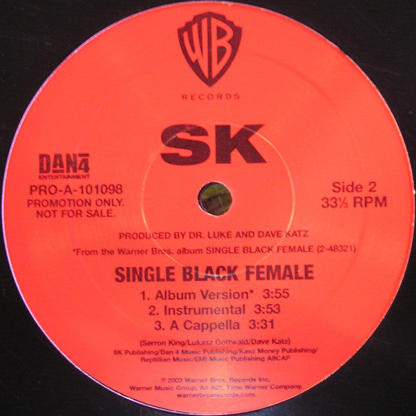 SK : Single Black Female (12", Promo)