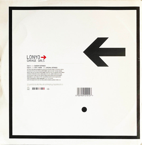 Lonyo Featuring MC Onyx Stone : Garage Girls (Featuring Mixes By Sunship + Step 1) (12")