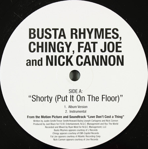 Busta Rhymes, Chingy, Fat Joe And Nick Cannon : Shorty (Put It On The Floor) (12", Promo)