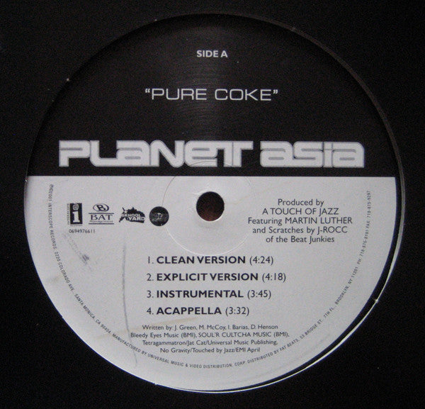 Planet Asia : Pure Coke / Livin' It Up (12")