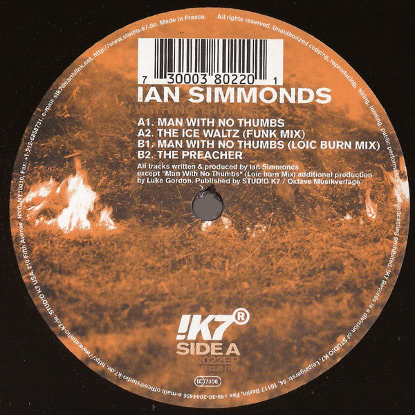 Ian Simmonds : Man With No Thumbs (12", EP)