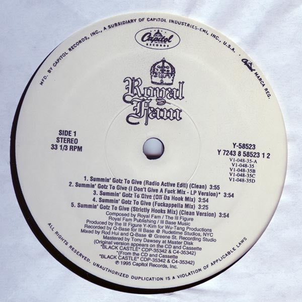 Royal Fam : Summin' Gotz To Give / I Declare War (12")